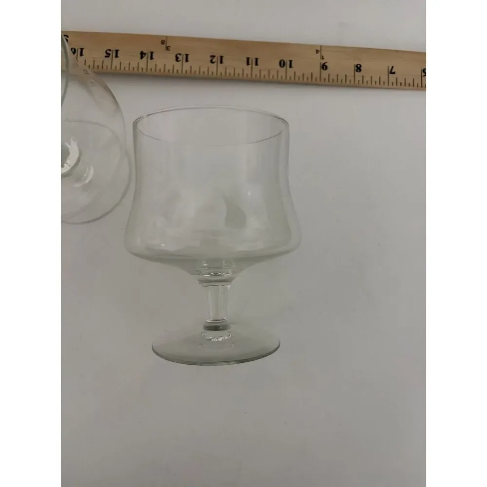Vintage Clear Glass seafood cocktail stemmed glasses Set of 8